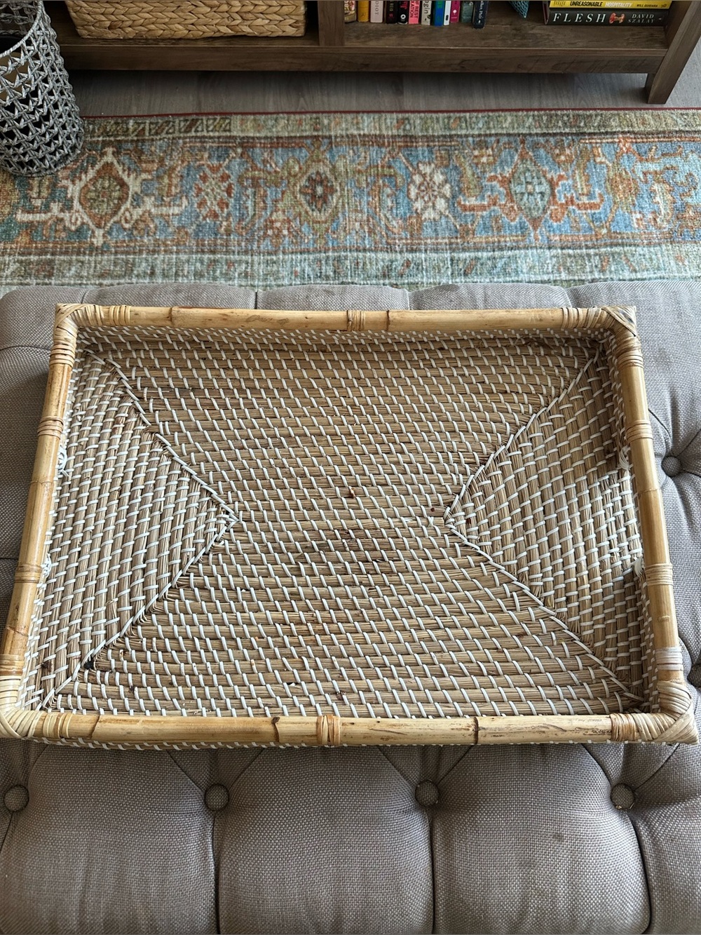 Bamboo Hand Woven Rattan Rectangular Tray - Picture 12 of 13